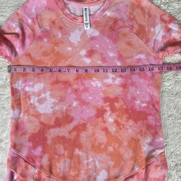 Athleta Mindset Printed Sweatshirt in Positive Latitude Tie Dye Tulip Hem Lounge - Picture 8 of 9